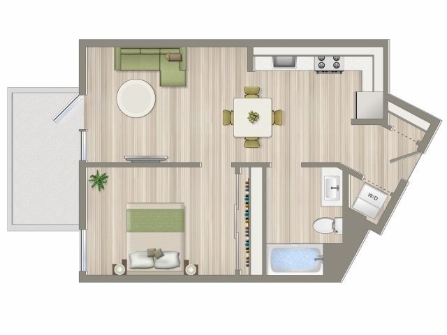 1b1b-x, 641 sq, 1x1 - 1 Bed/1 Bath- A2