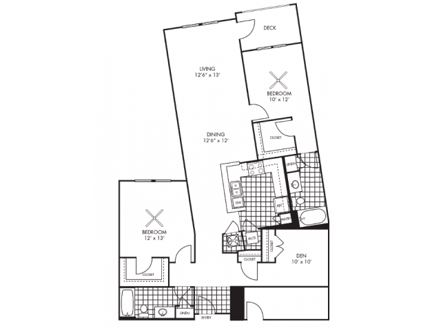 Floor Plan - 2B-C Den