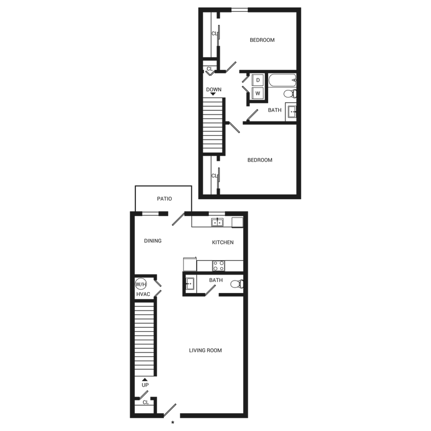 Floor Plan - 2x1.5 - Townhome  B4U