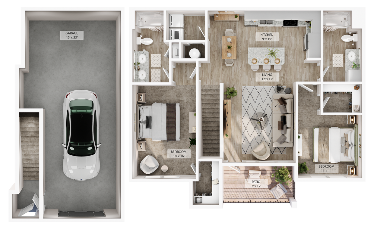 Floor Plan - 2 BR Grand Overlook Garage