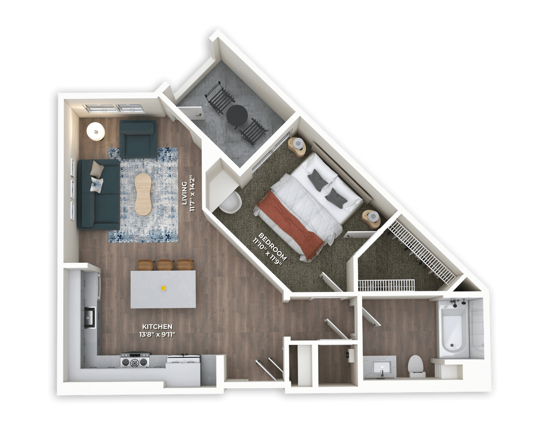 Floor Plan - A1 One Bedroom