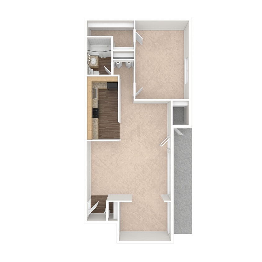 The Oak - 1 Bed, 1 Bath, Den, 878 sq. ft. - The Oak