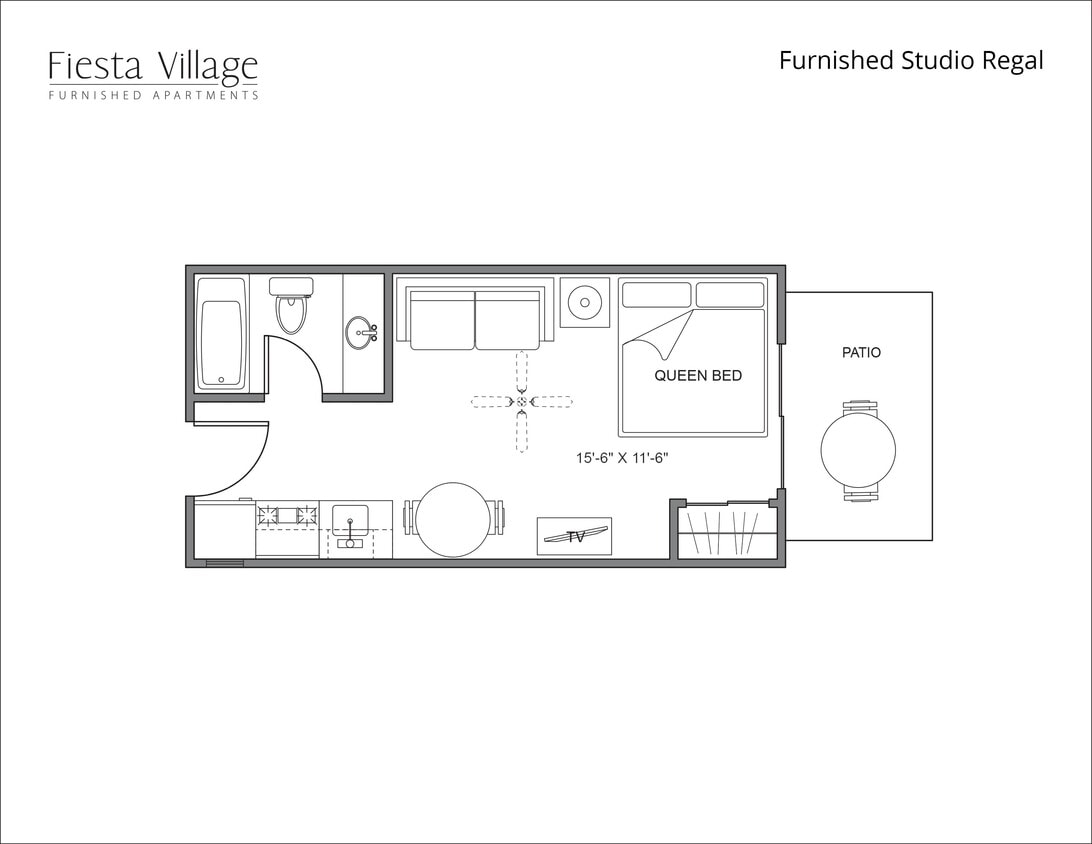 Floor Plan - Studio Regal Furnished incl Utilities
