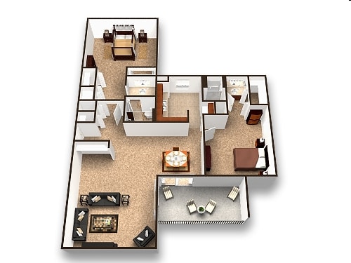 1BR/1BA - Gardens B2