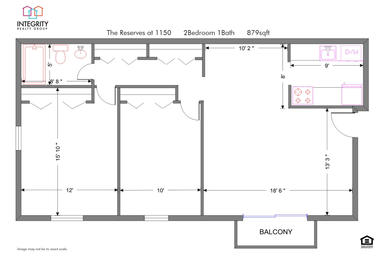 Floor Plan - 2 Bedroom 1 Bath Garden
