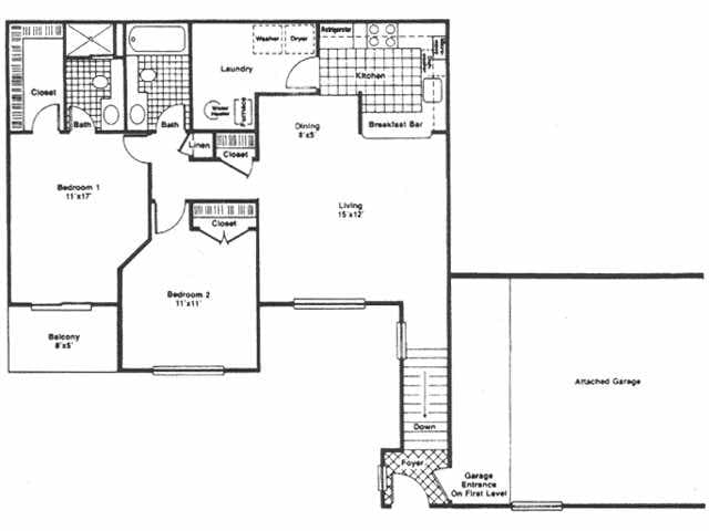 2BR/2BA - 2 bedroom, 2 bath w/attached garage (D2)