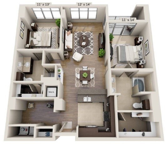 Floor Plan - B2E- Renovated