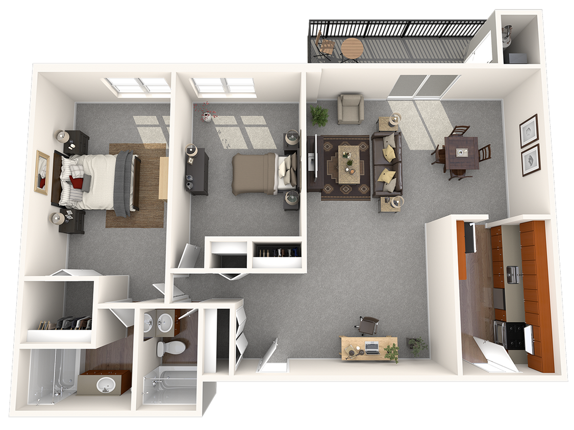 Floor Plan - 2 Bedroom | 2 Bath