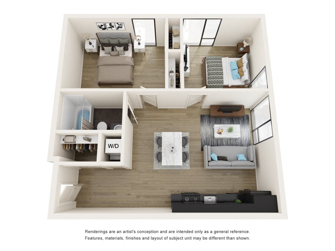 Floor Plan - 2 Bedrooms, 1 Bathroom