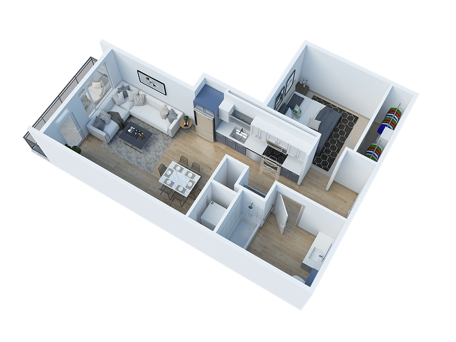 Floor Plan - 1 Bedroom B
