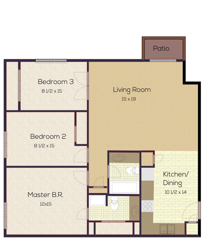 Unit BSK - 9012bs-3_bs-33Bedroom2Bath_1000