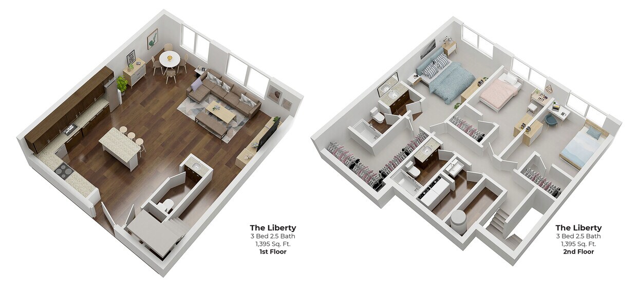 Liberty - 3 Bed 2.5 Bath - 1395 Sq. Ft. - Liberty
