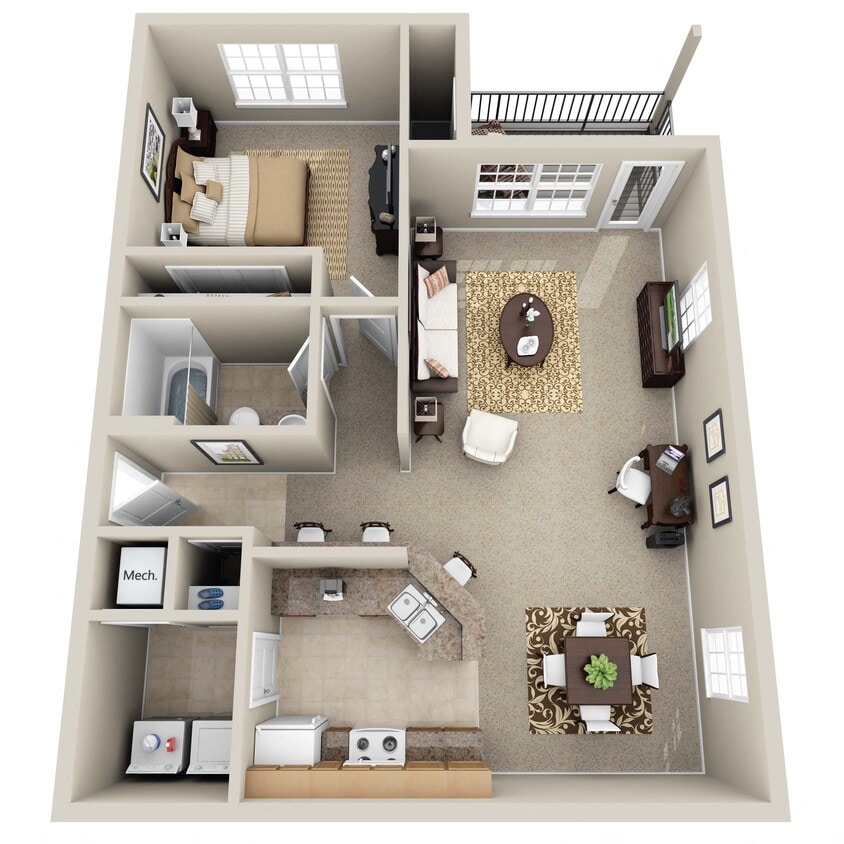 Floor Plan - One Bedroom