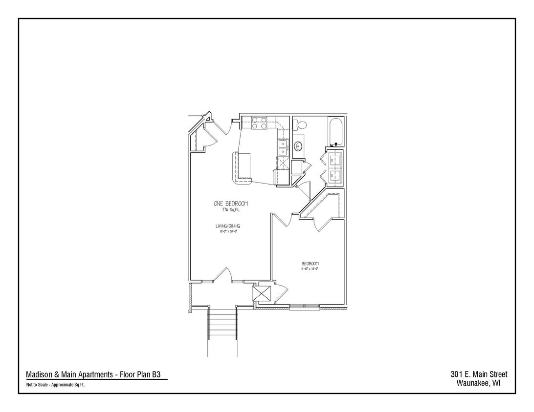 Floor Plan - 1Bed/1Bath B3