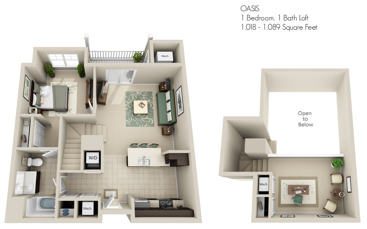 Floor Plan - Oasis Loft with Sunroom