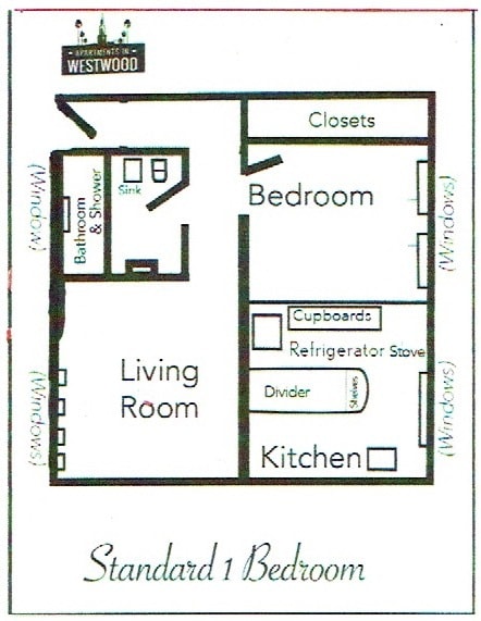 Floor Plan - Standard 1 Bdrm 1 Bth