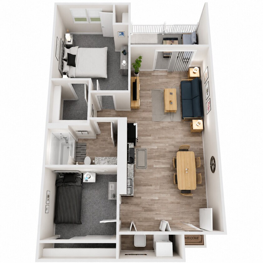 Floor Plan - Two Bed One Bath