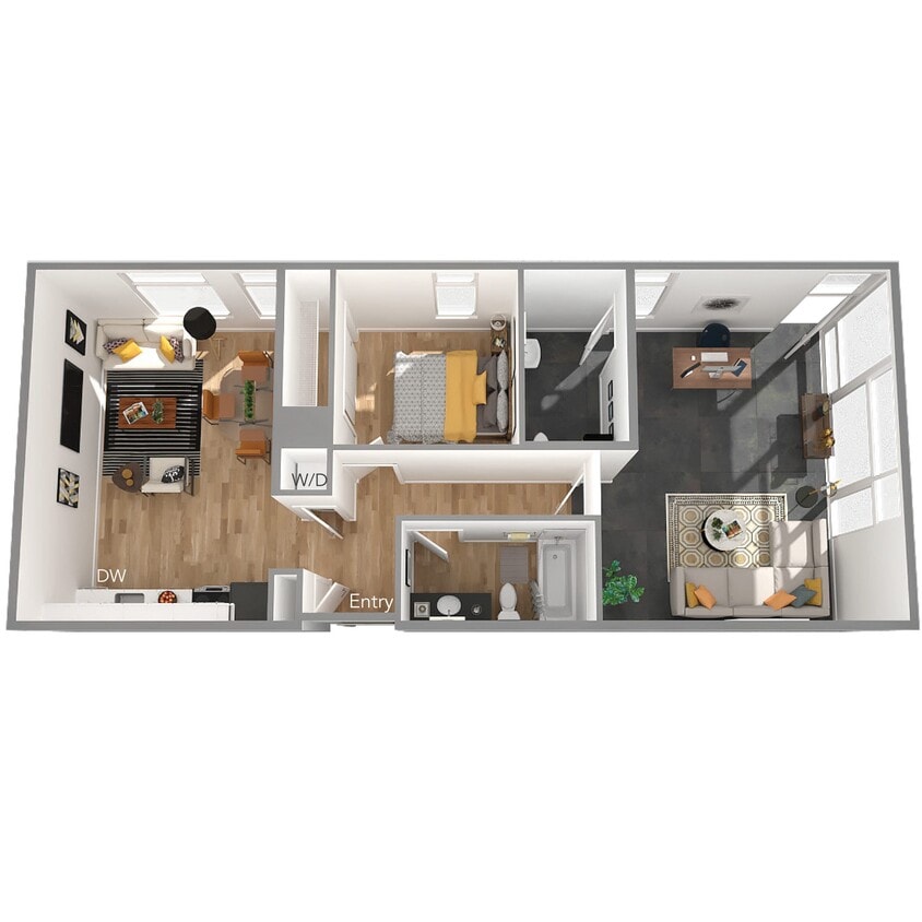 Floor Plan - 1 Bed/1.5 Bath Live/Work