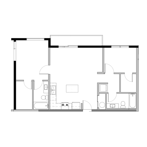 2x2 B Floorplan - The Ohio