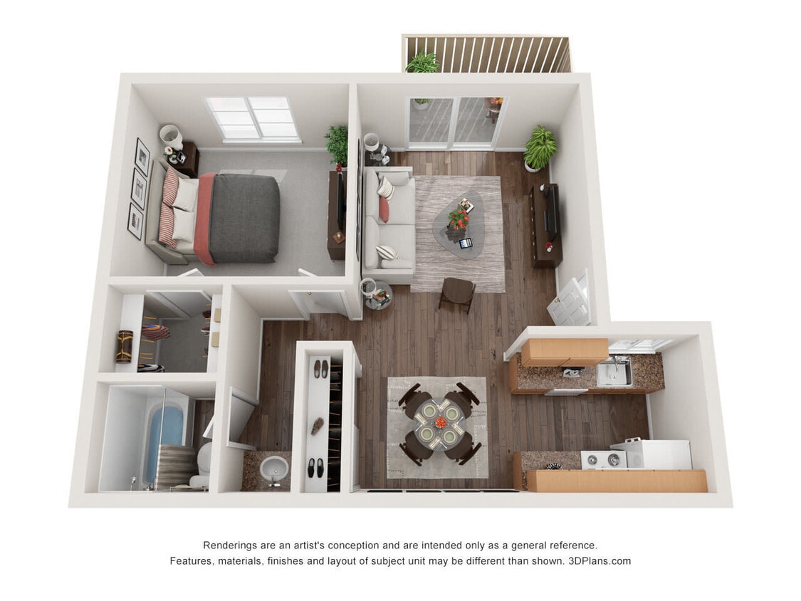 Floor Plan - 1 Bed 1 Bath