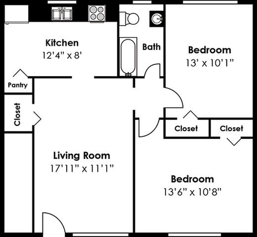 2BR/1BA - 2BS