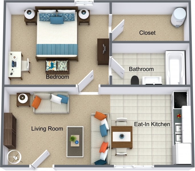 Floor Plan - Large One Bedroom
