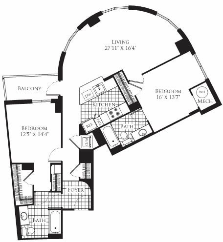 Floor Plan - 2 Bedroom- 1172