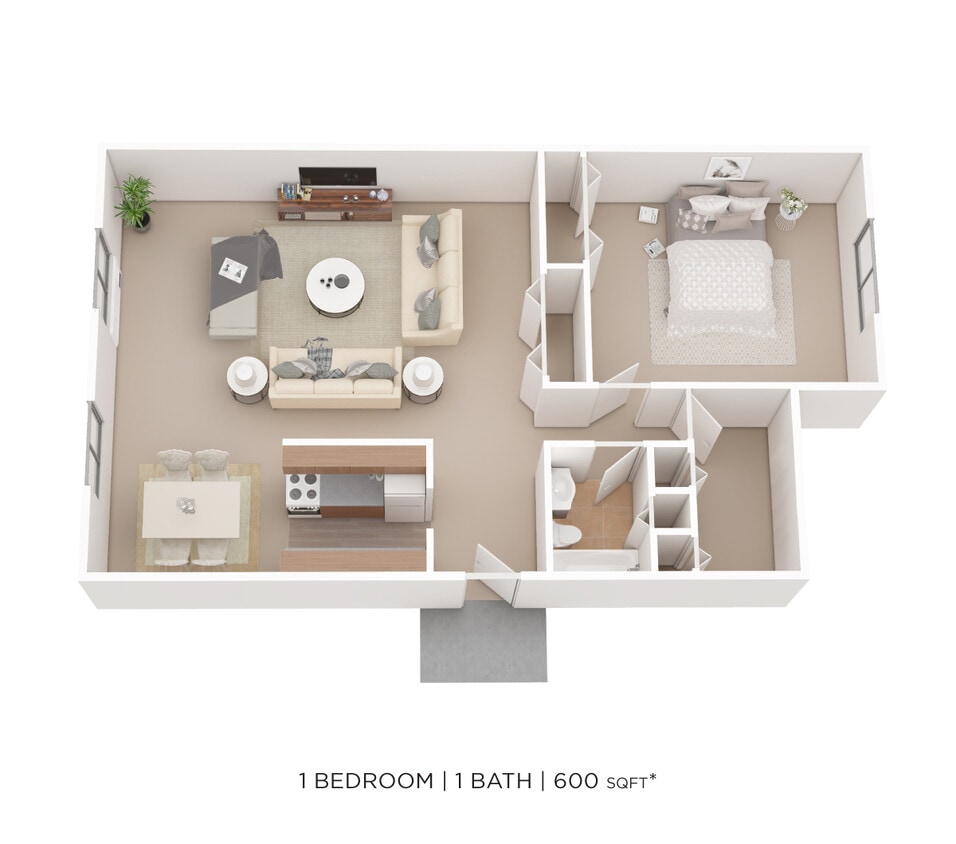 Floor Plan - One Bedroom- 660 sqft