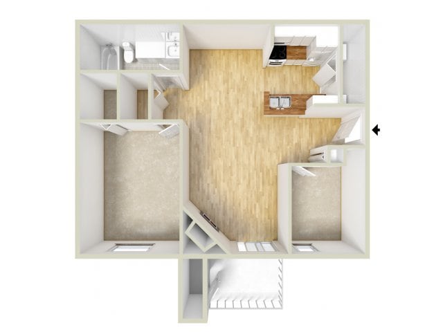 One bedroom floor plan - One Bedroom Den