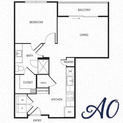 Floor Plan - One-Bedroom (A0)