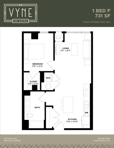 Final - Vyne On Haven - Floor Plans - 1 BED F -TYPE B - 1 BED - F