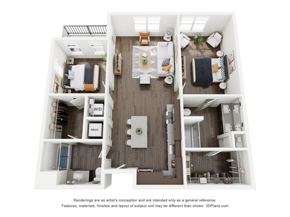 Floor Plan - 2 Bedroom 2 Bath