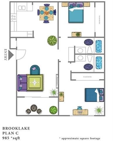 Floor Plan - 2BR/2BA