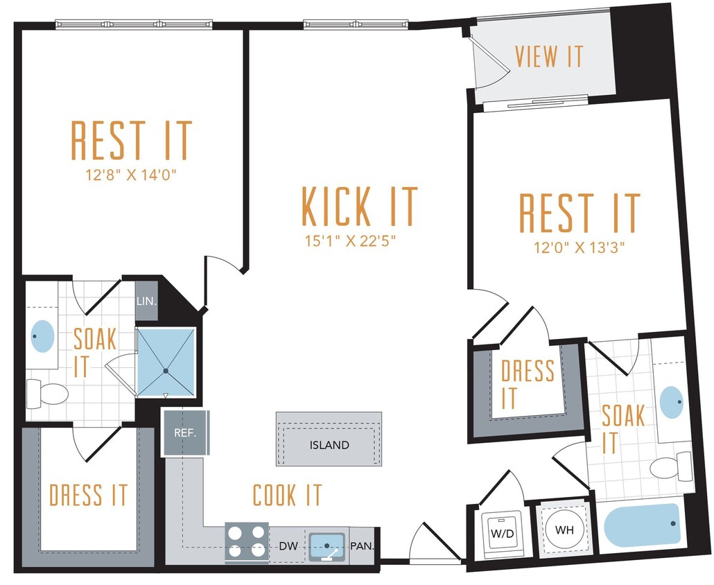 Floor Plan - 2 Bed 2 Bath