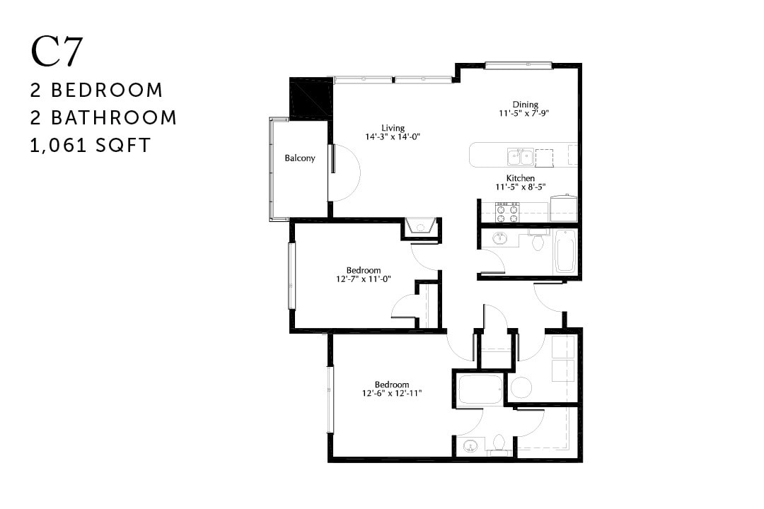 Floor Plan - C7r Two Bedroom Renovated