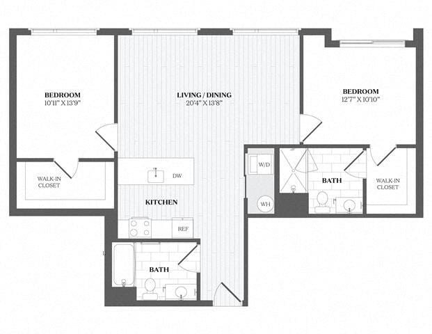 Floor Plan - 2 Bed/2 Bath-B6 - 29 Audubon Street