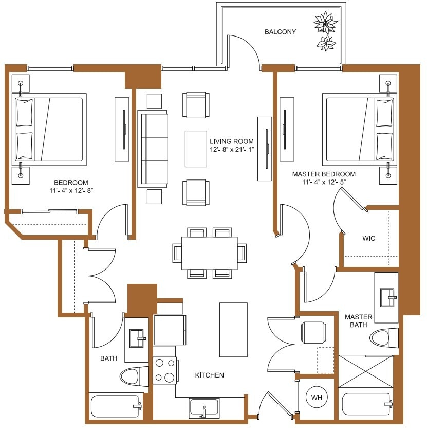 Floor Plan - 2 Bed/2 Bath-B3