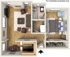 Floor Plan - Furnished One Bedroom