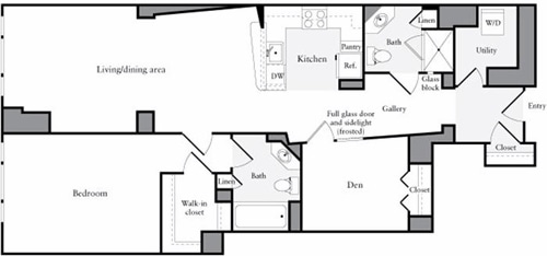 Floor Plan - 1 Bedroom U