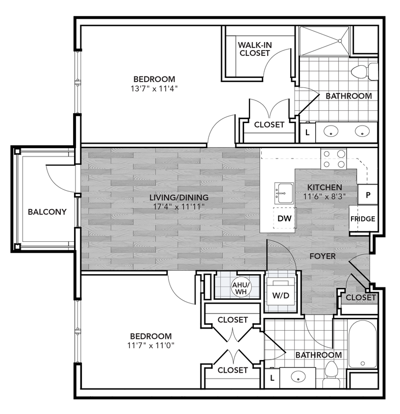 Floor Plan - 2 Bed 2 Bath