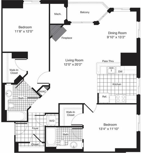 Floor Plan - 2 Bedrooms R
