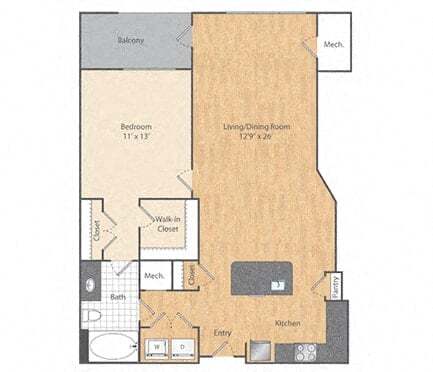 Floor Plan - 1 Bed/1 Bath-A6