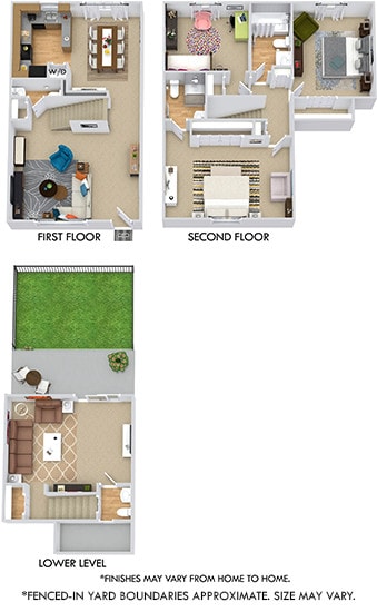 Floor Plan - Covington Townhouse with Fenced-In Yard and Den