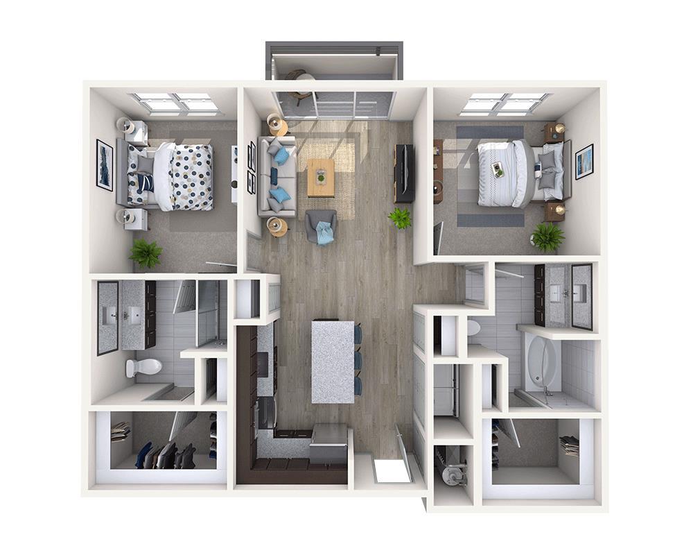 Floor Plan - Two Bedroom B2B