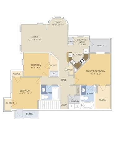 Floor Plan - C1 Upper (with garages in select units)