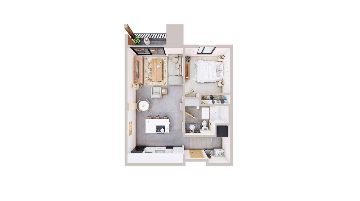 Floor Plan - 1 Bed/1 Bath - 3