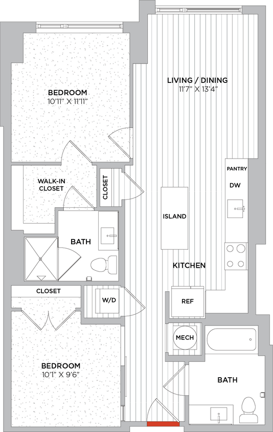 Floor Plan - 2 Bed/2 Bath-C01 West