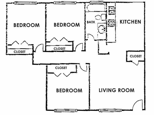 3BR/1BA - 3 Bedroom 1 Bath