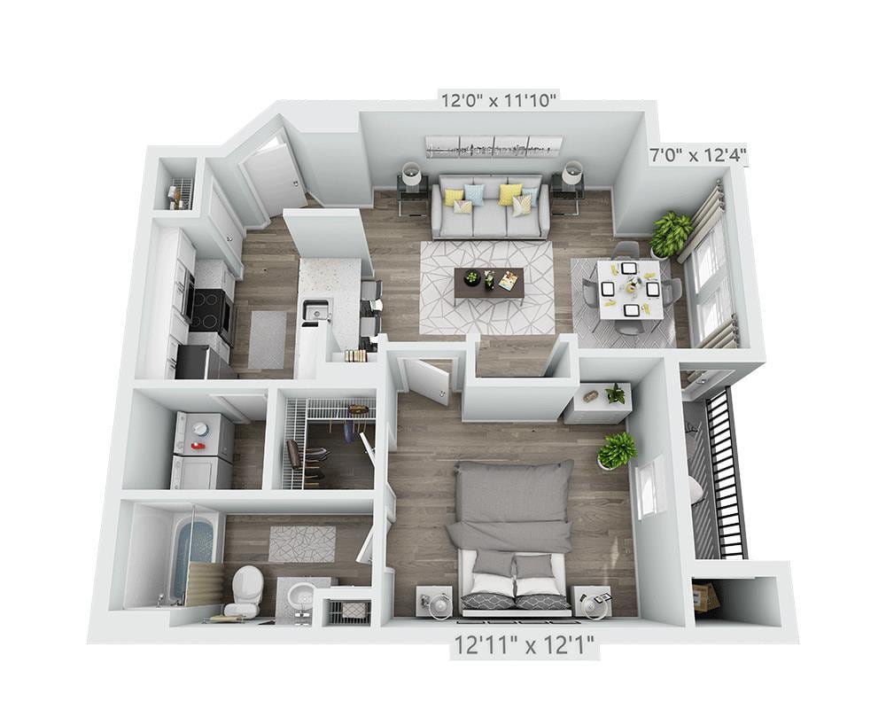 Floor Plan - One Bedroom A1C