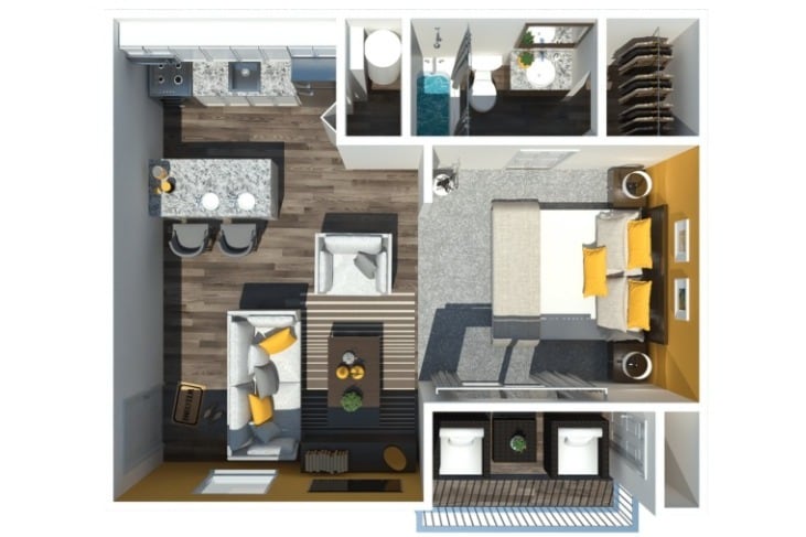 Floor Plan - Studio | One Bathroom